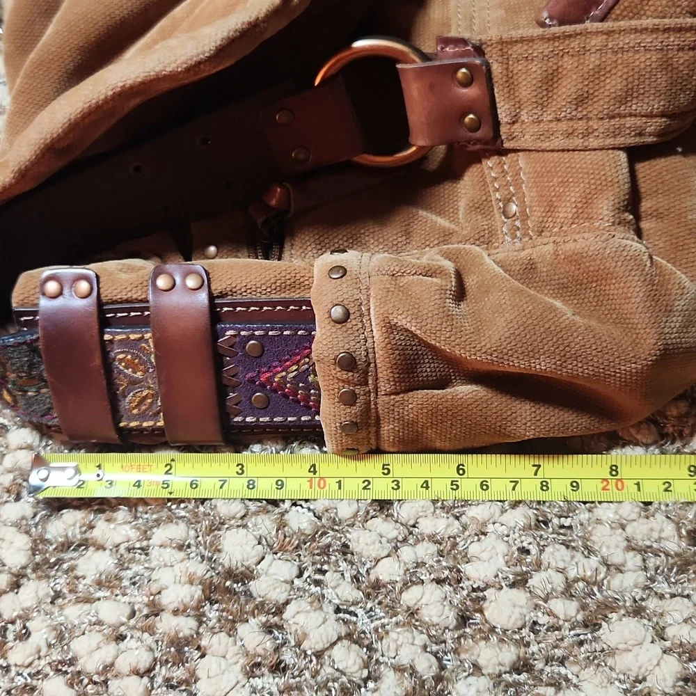 Fossil Tan Canvas and Leather Messenger Bag - Picture 13 of 14